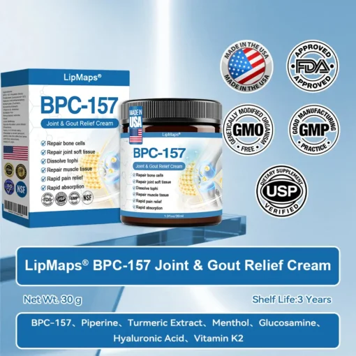 𝐋𝐢𝐩𝐌𝐚𝐩𝐬® BPC-157 Joint & Gout Relief Cream